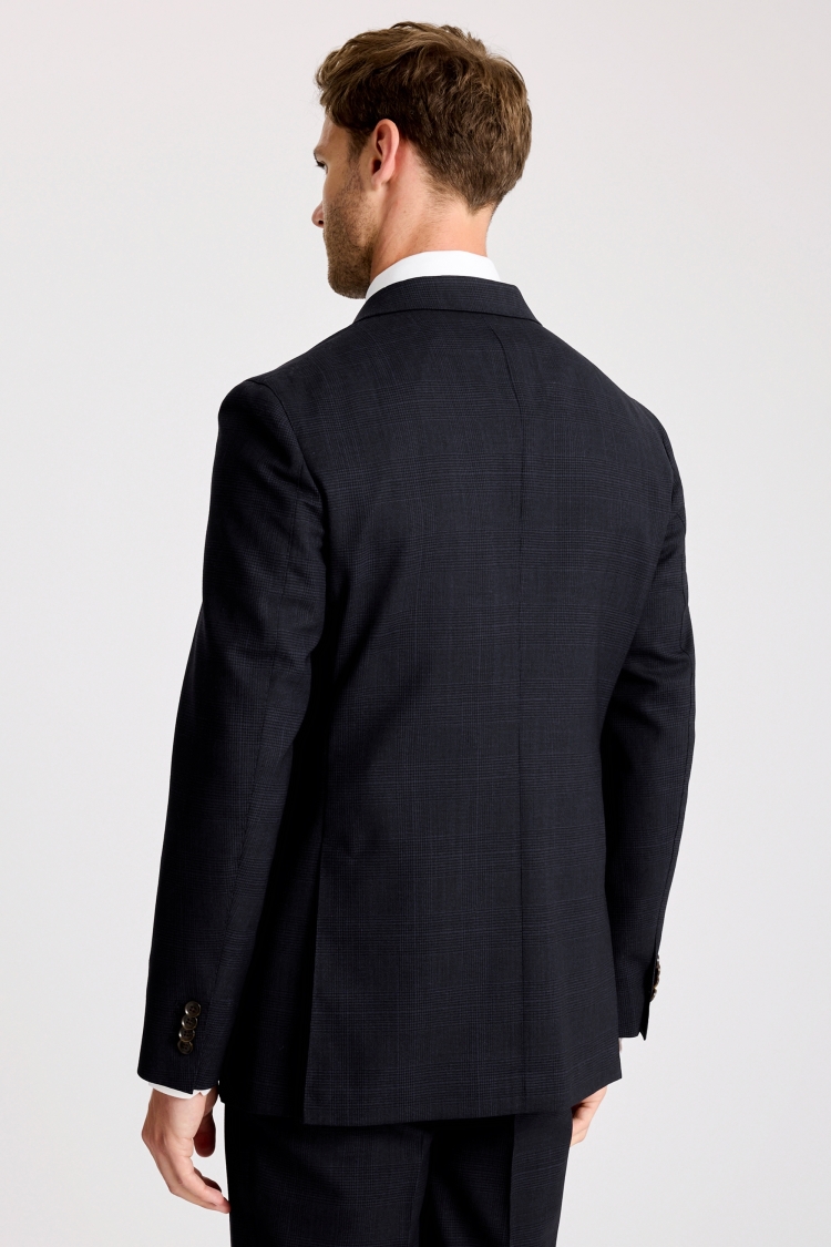 Italian Tailored Fit Navy Check Suit