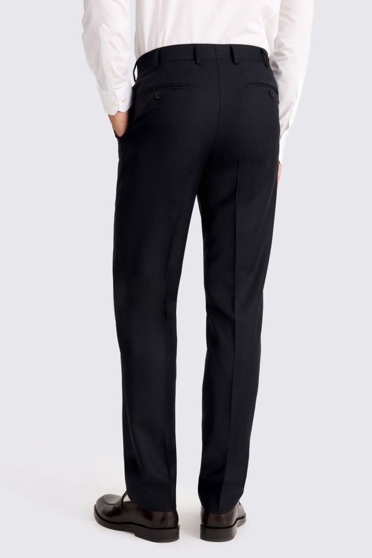 Italian Tailored Fit Navy Puppytooth Trousers