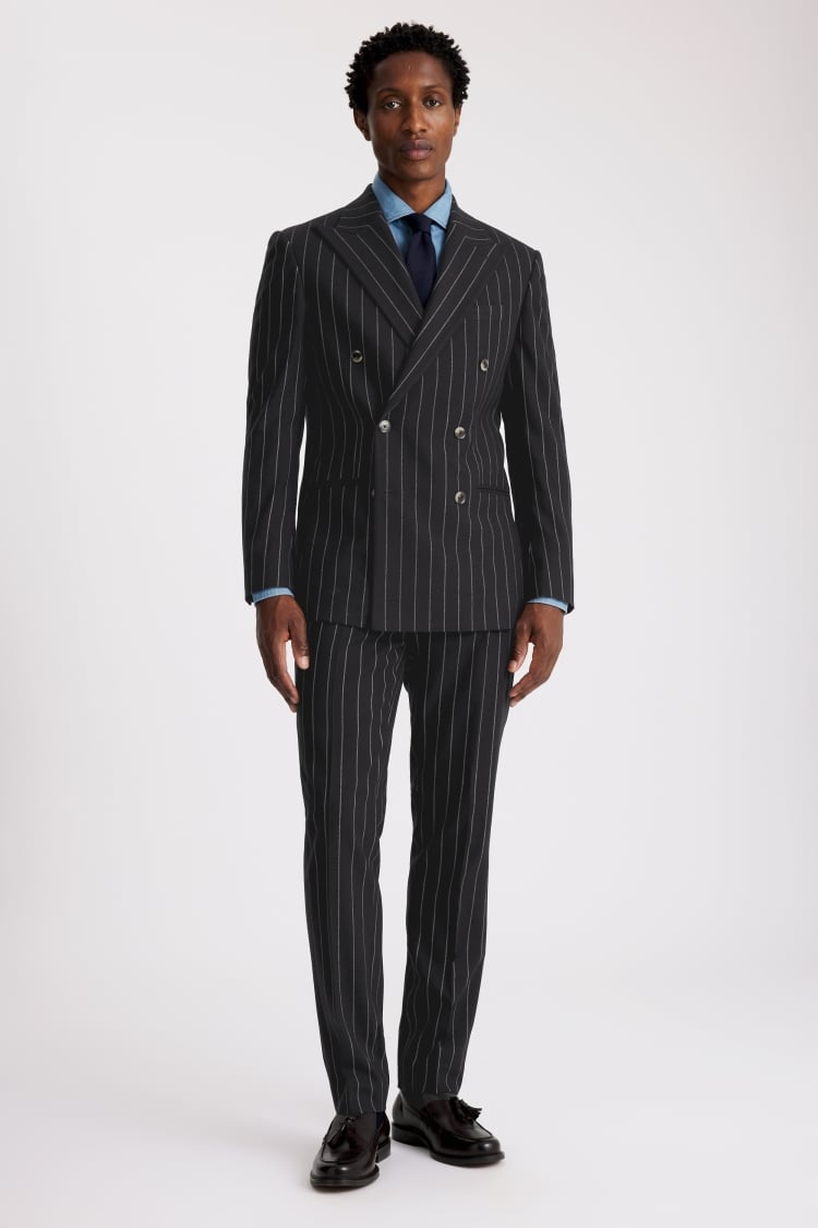 Tailored Fit Navy Stripe Jacket 