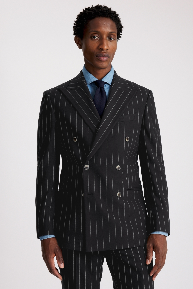 Tailored Fit Navy Stripe Jacket 