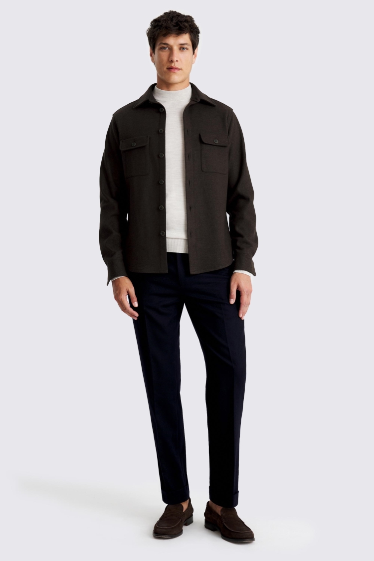 Dark Brown Knit Overshirt