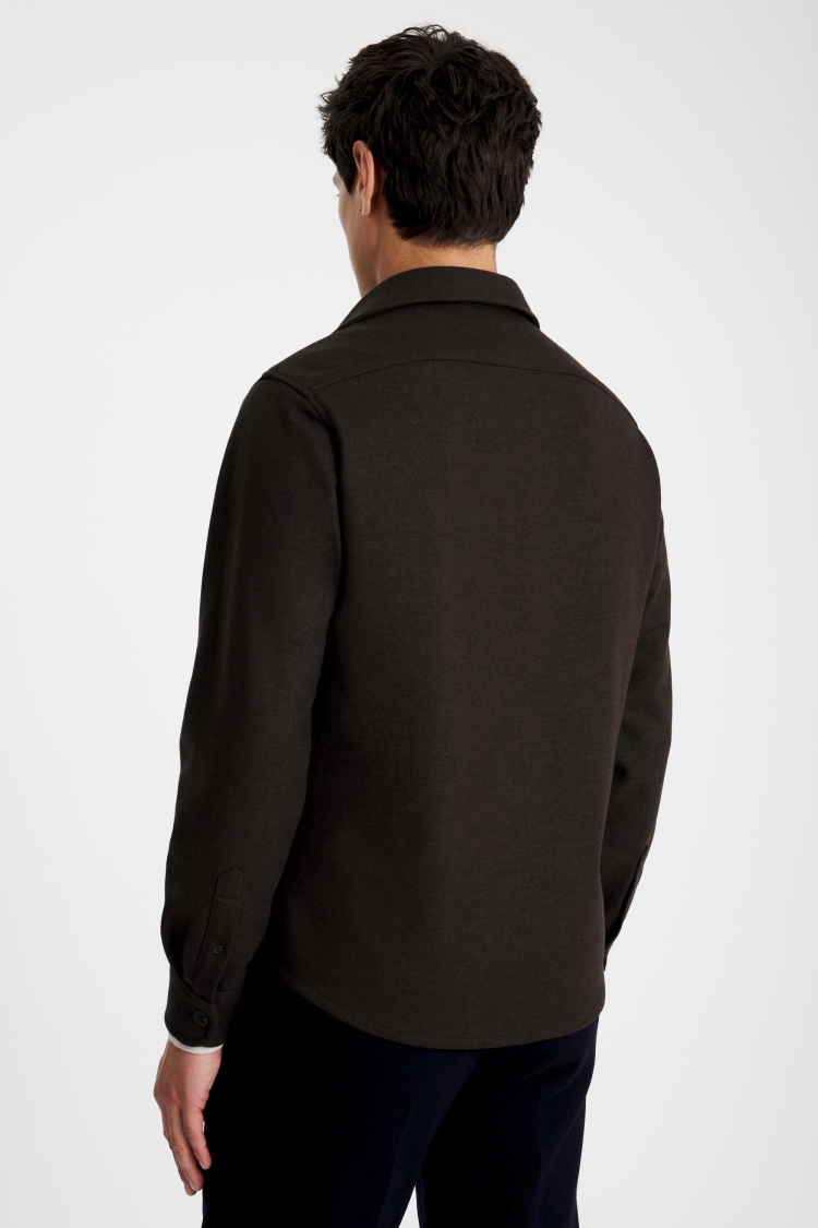 Dark Brown Knit Overshirt