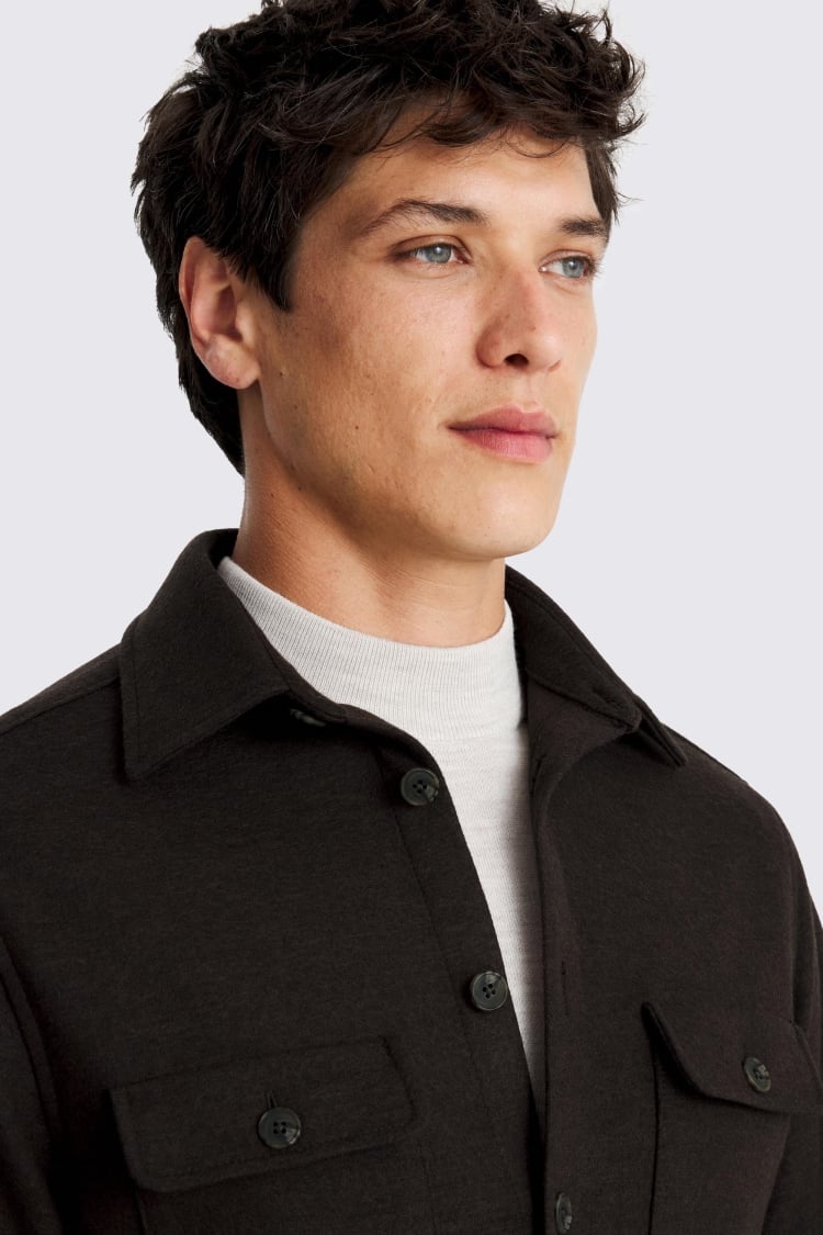Dark Brown Knit Overshirt