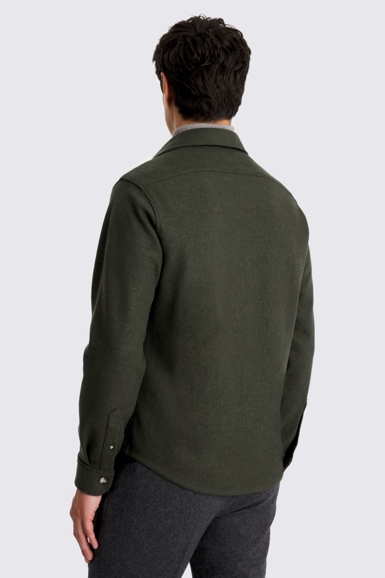 Dark Green Knit Overshirt