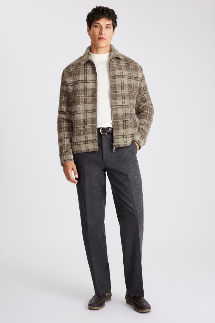 Italian Neutral Check Overshirt