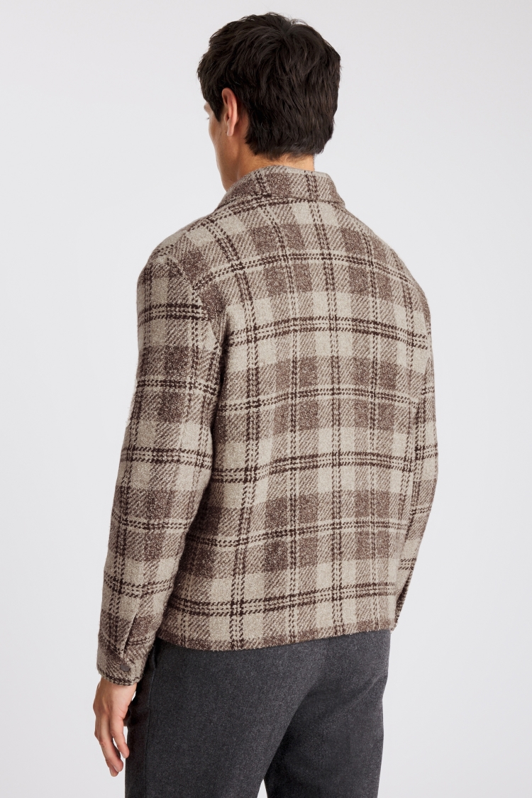 Italian Neutral Check Overshirt