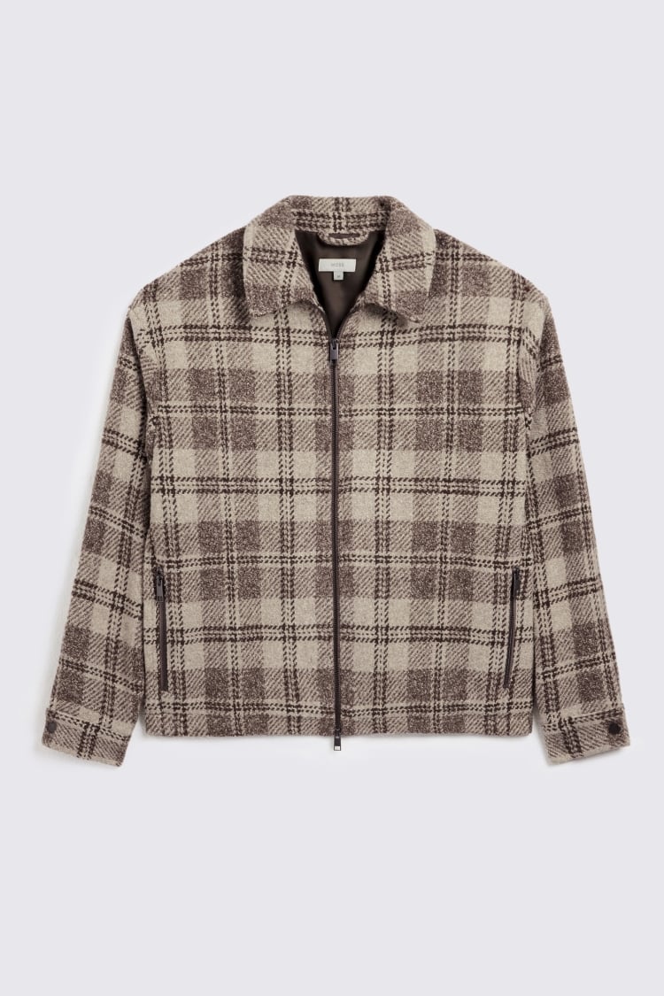 Italian Neutral Check Overshirt