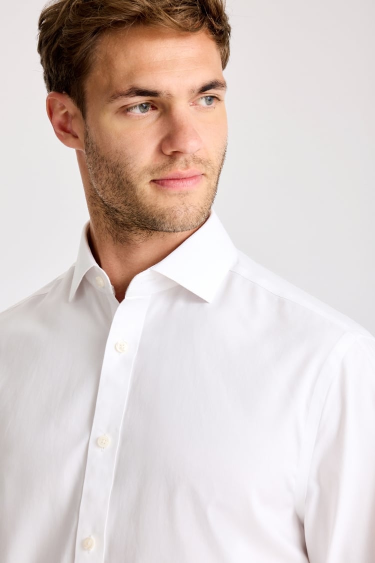 Regular Fit White Pinpoint Oxford Contrast Shirt