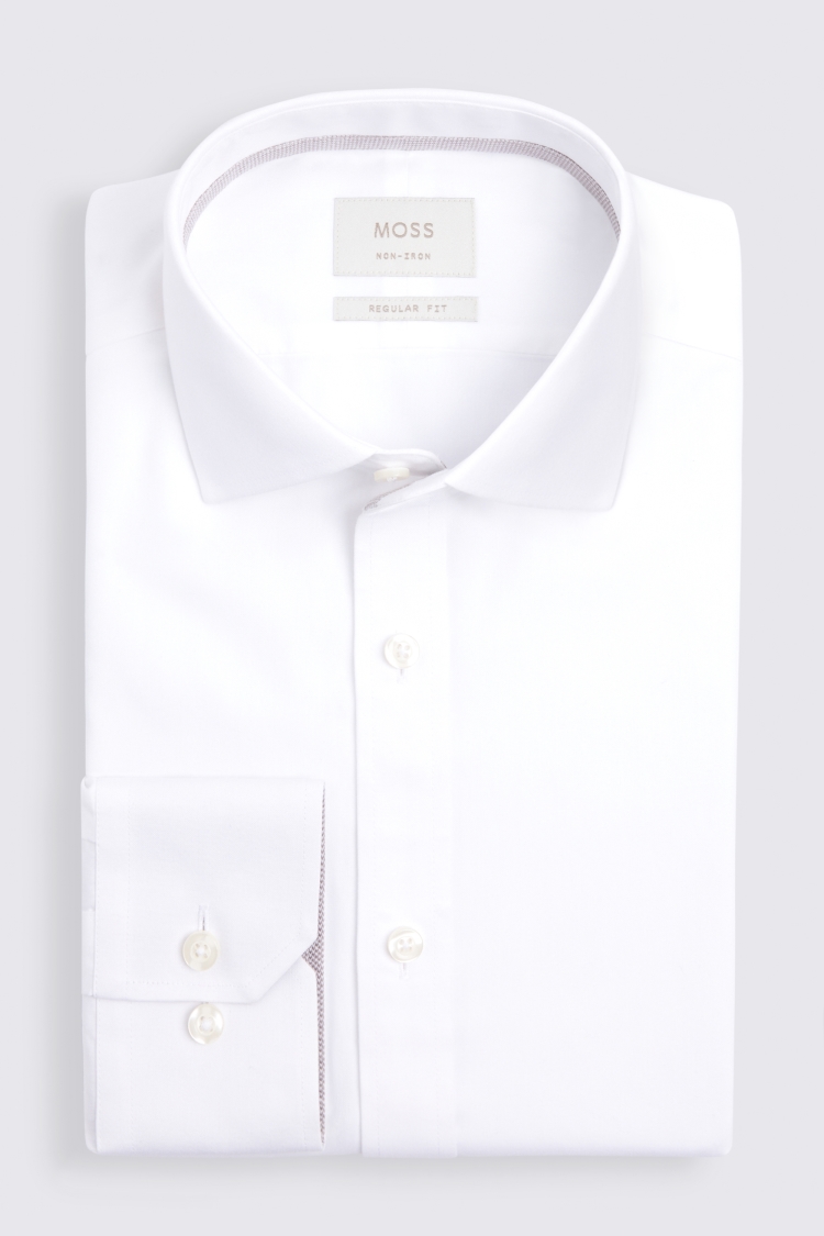 Regular Fit White Pinpoint Oxford Contrast Shirt