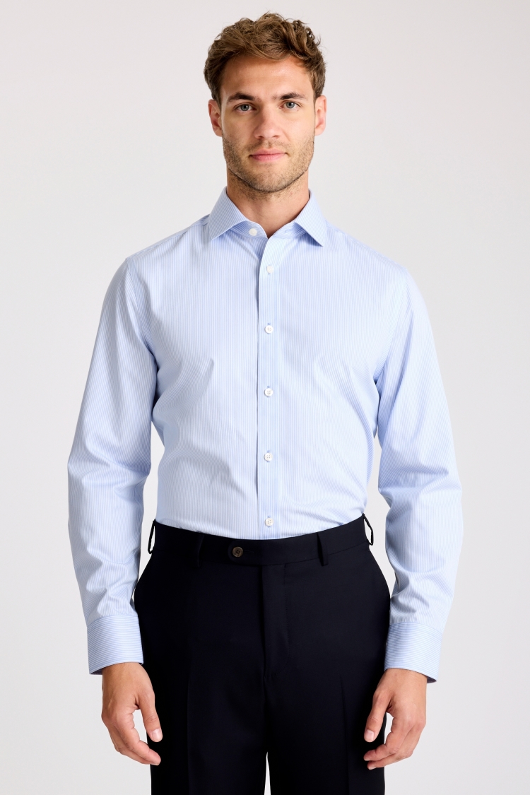 Tailored Fit Sky Stripe Non Iron Shirt