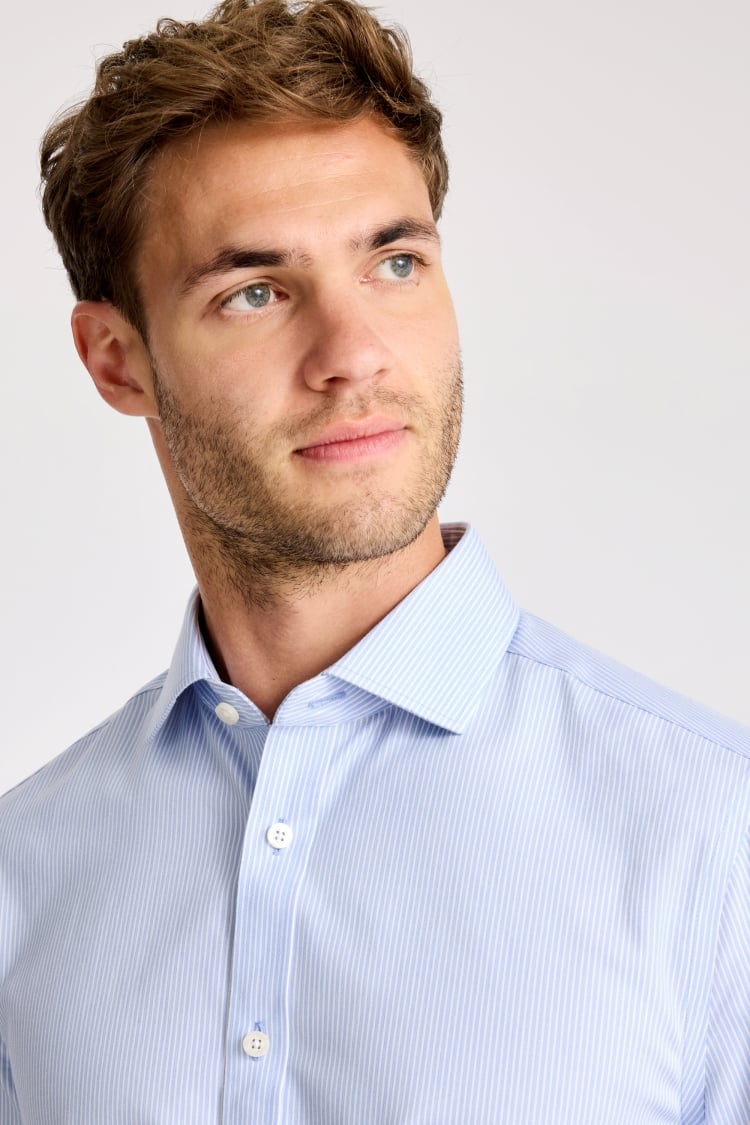 Tailored Fit Sky Stripe Non Iron Shirt