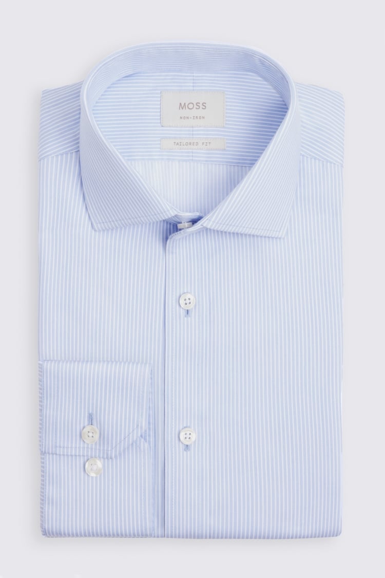 Tailored Fit Sky Stripe Non Iron Shirt