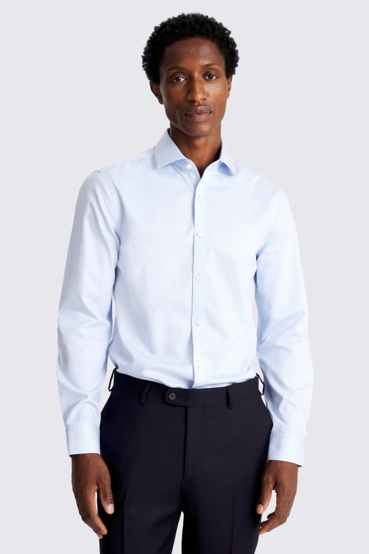 Slim Fit Sky Stripe Non Iron Shirt