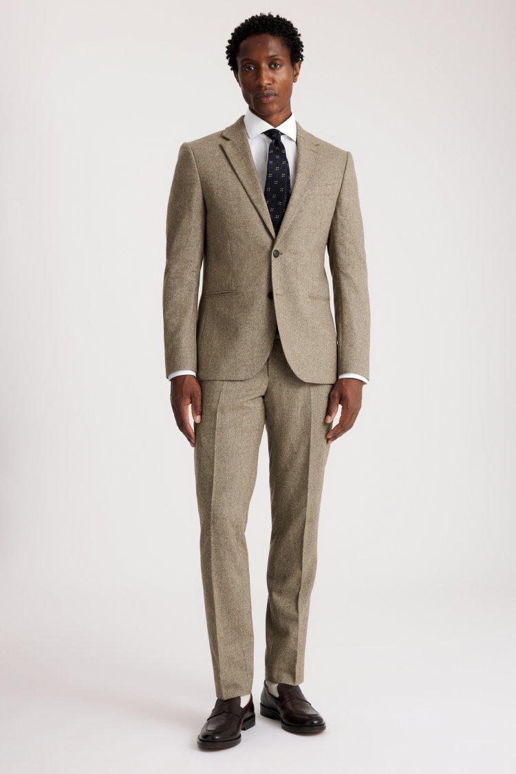 Custom Made  brown twill tweed suit