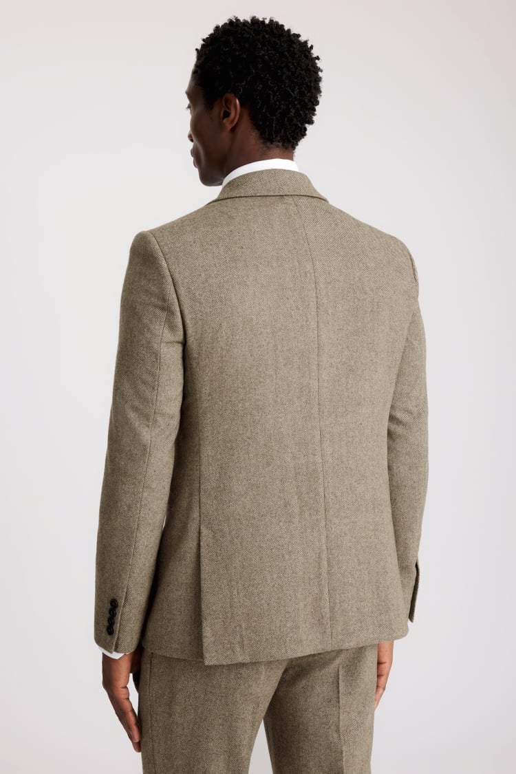 Slim Fit Brown Twill Tweed Suit