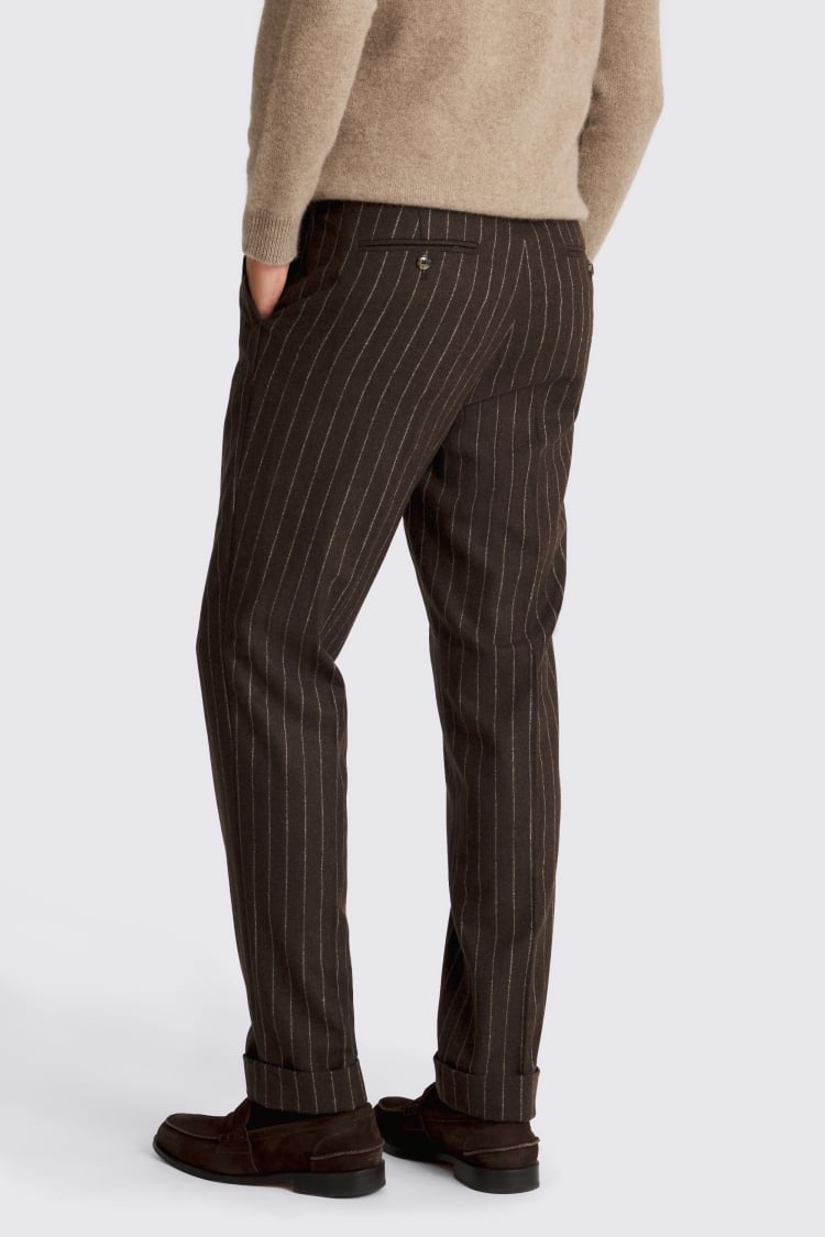 Brown Stripe Flannel Trousers