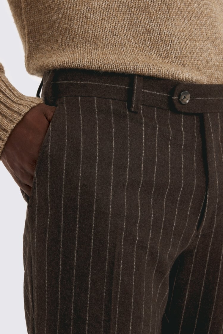 Brown Stripe Flannel Trousers