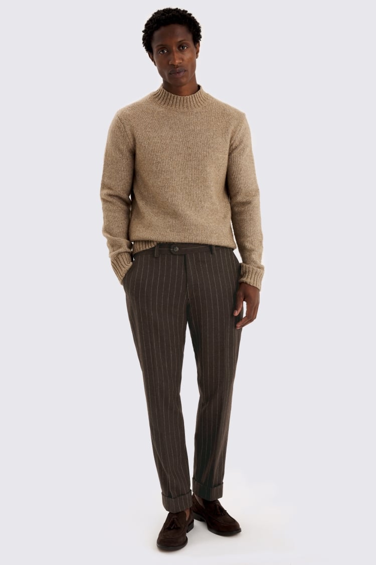 Brown Stripe Flannel Trousers
