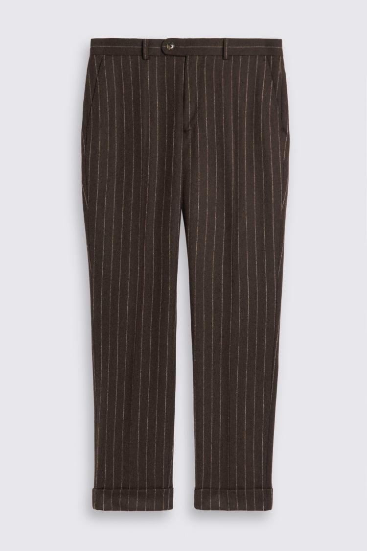 Brown Stripe Flannel Trousers