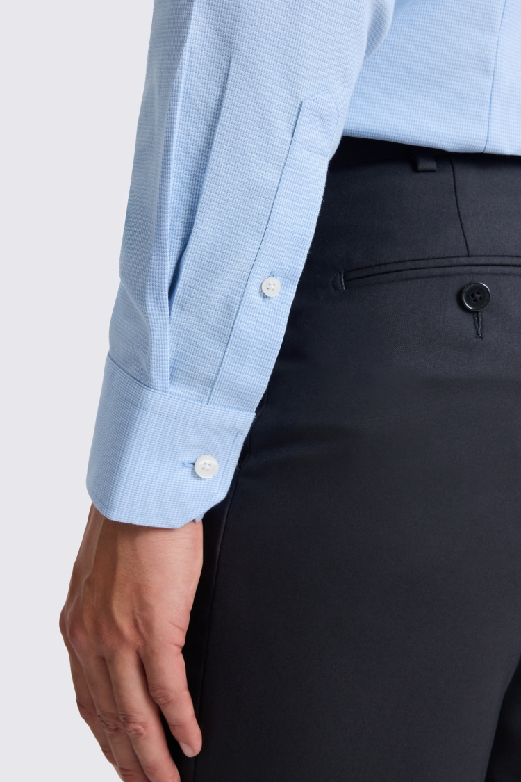 Tailored Fit Blue Dobby Non-Iron Shirt