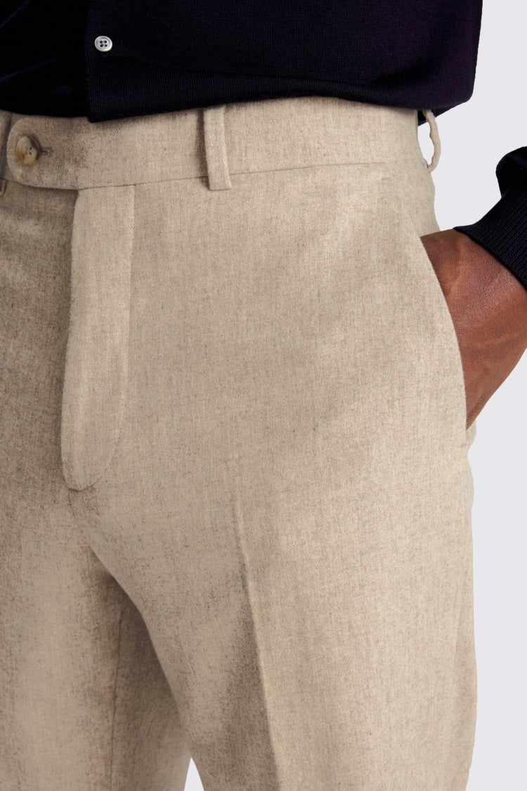 Oatmeal Flannel Wide Leg Pants
