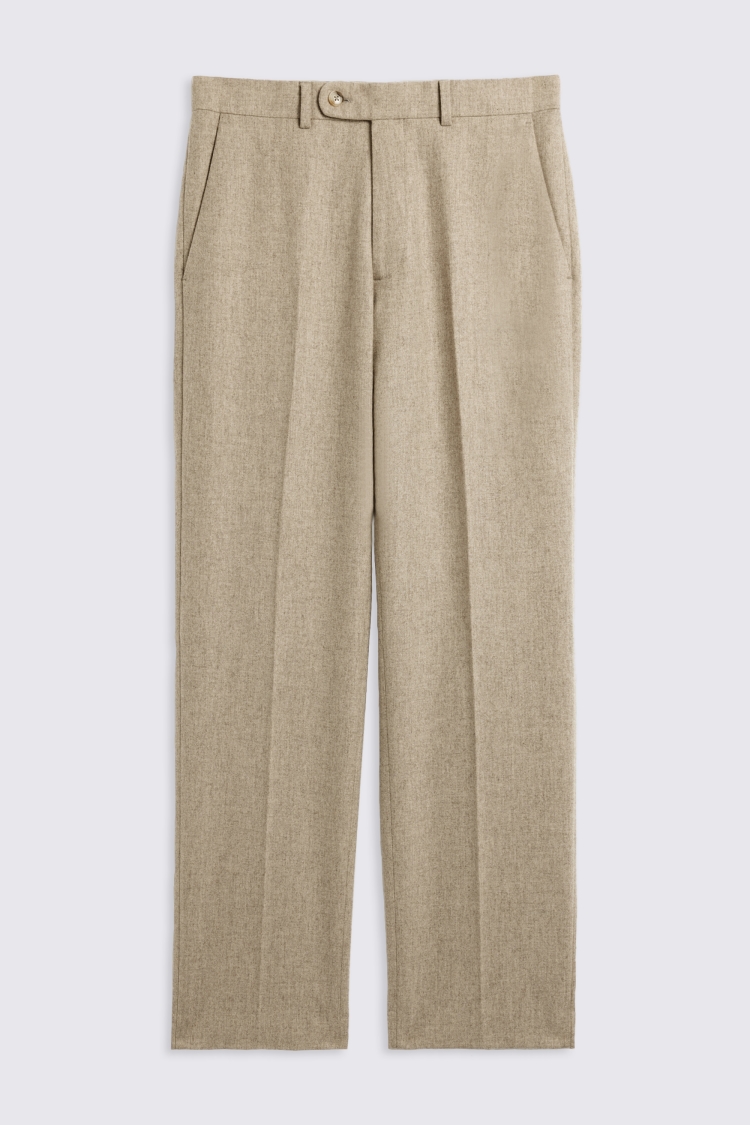 Oatmeal Flannel Wide Leg Pants