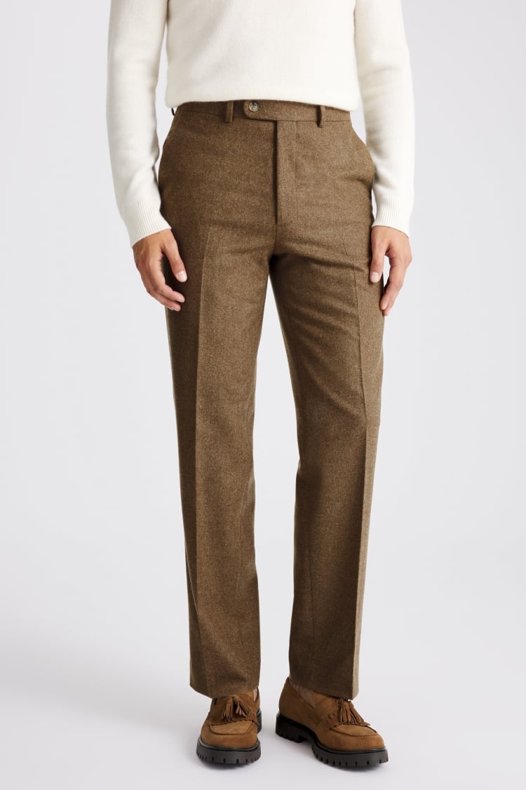 Gold Flannel Wide Leg Trousers