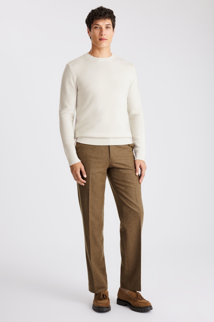 Gold Flannel Wide Leg Trousers