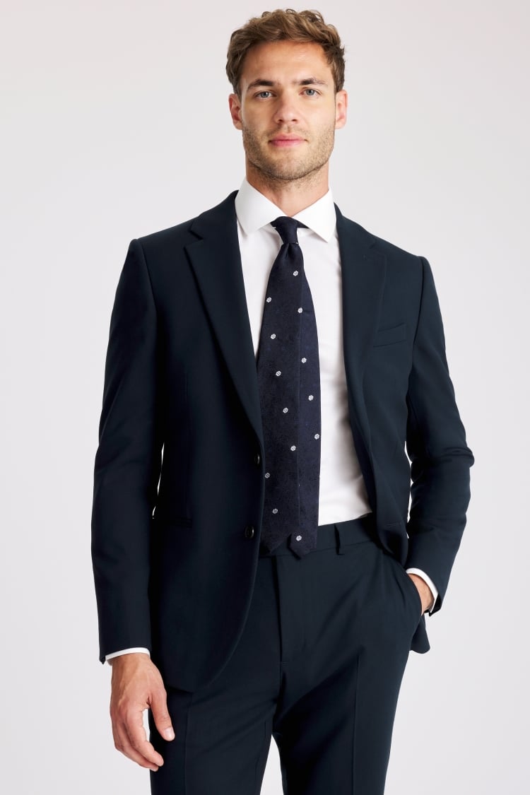 Slim Fit Dark Teal Flannel Suit Jacket