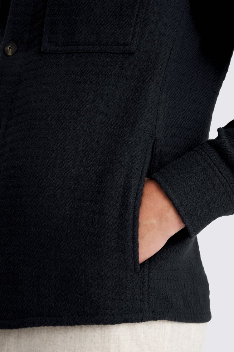 Navy Waffle Texture Overshirt