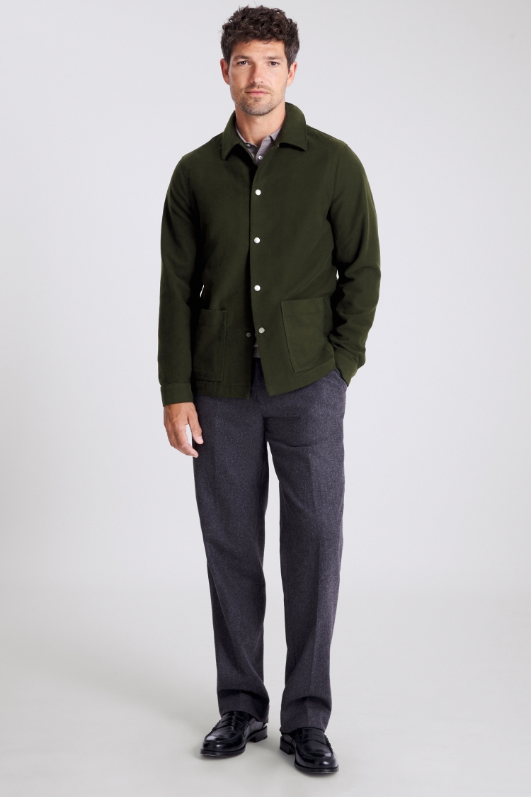 Khaki Moleskin Chore Overshirt
