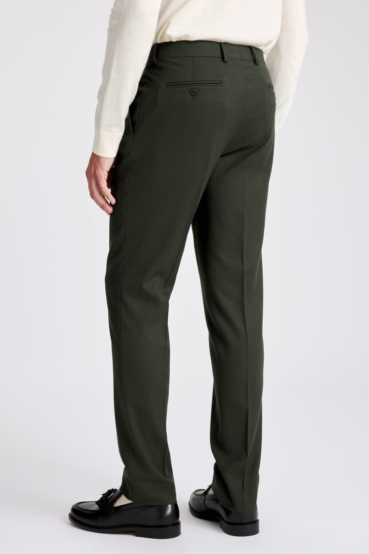 Slim Fit Khaki Flannel Trousers