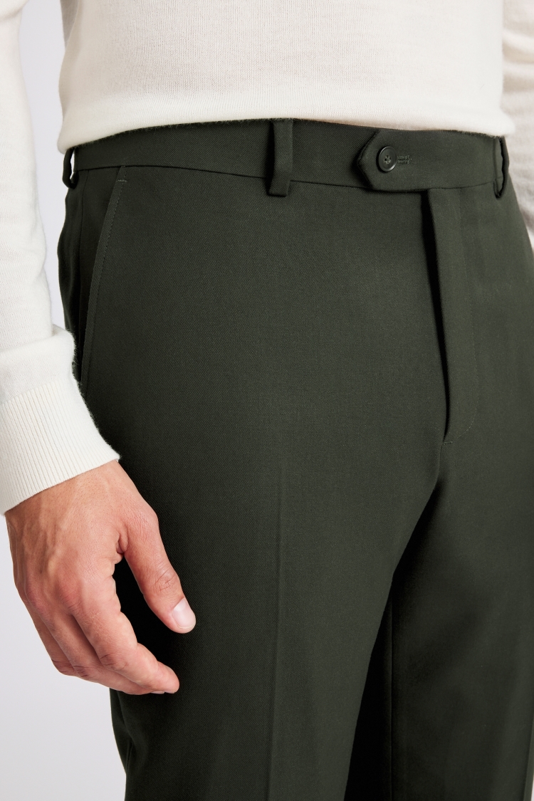 Slim Fit Khaki Flannel Trousers