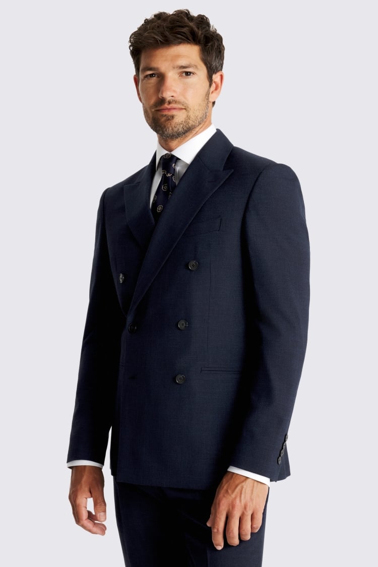 Slim Fit Navy Puppytooth Suit