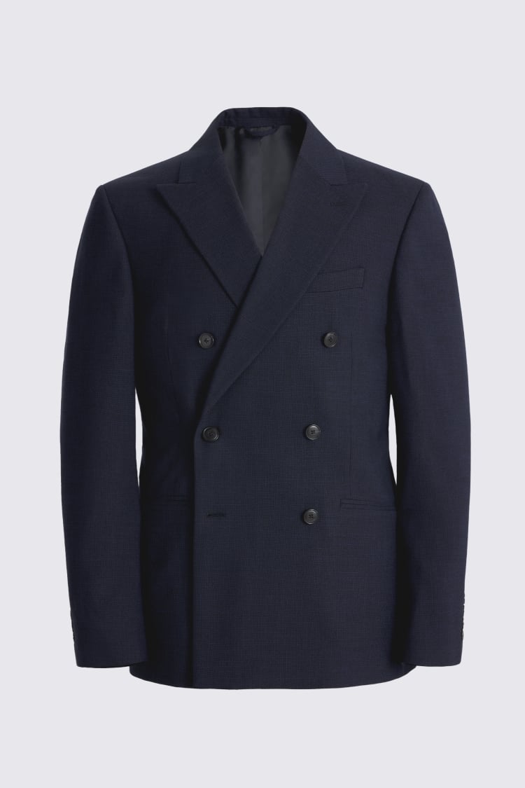 Slim Fit Navy Puppytooth Jacket 