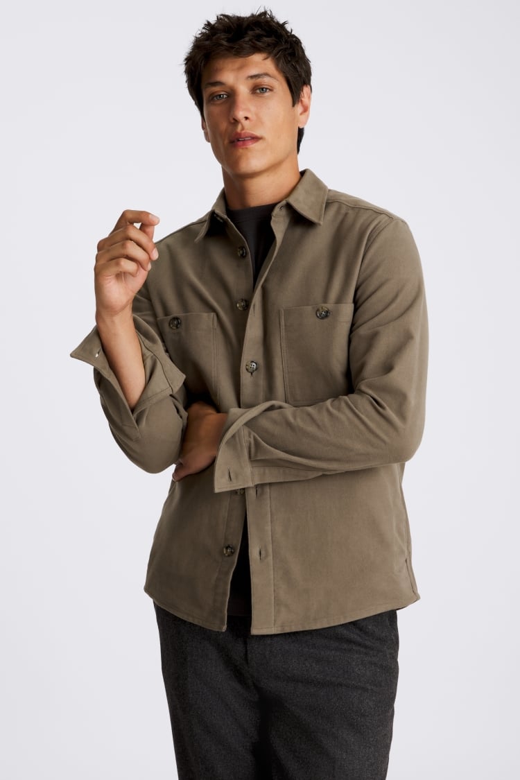 Taupe Moleskin Overshirt
