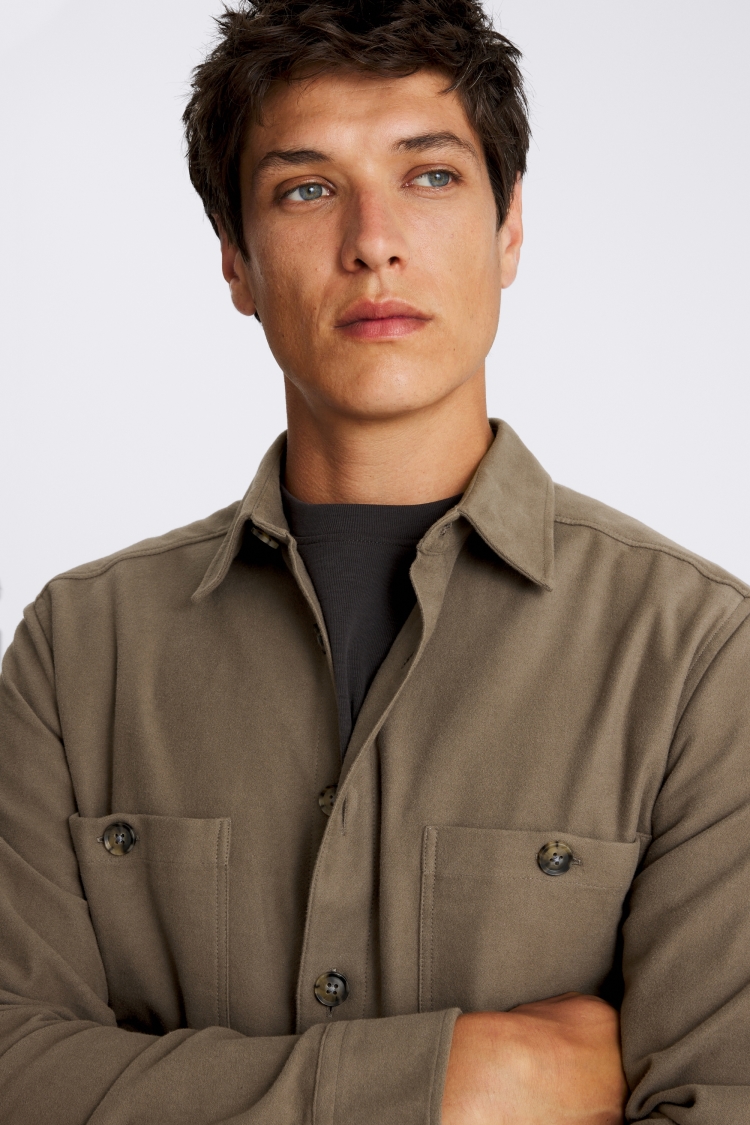 Taupe Moleskin Overshirt