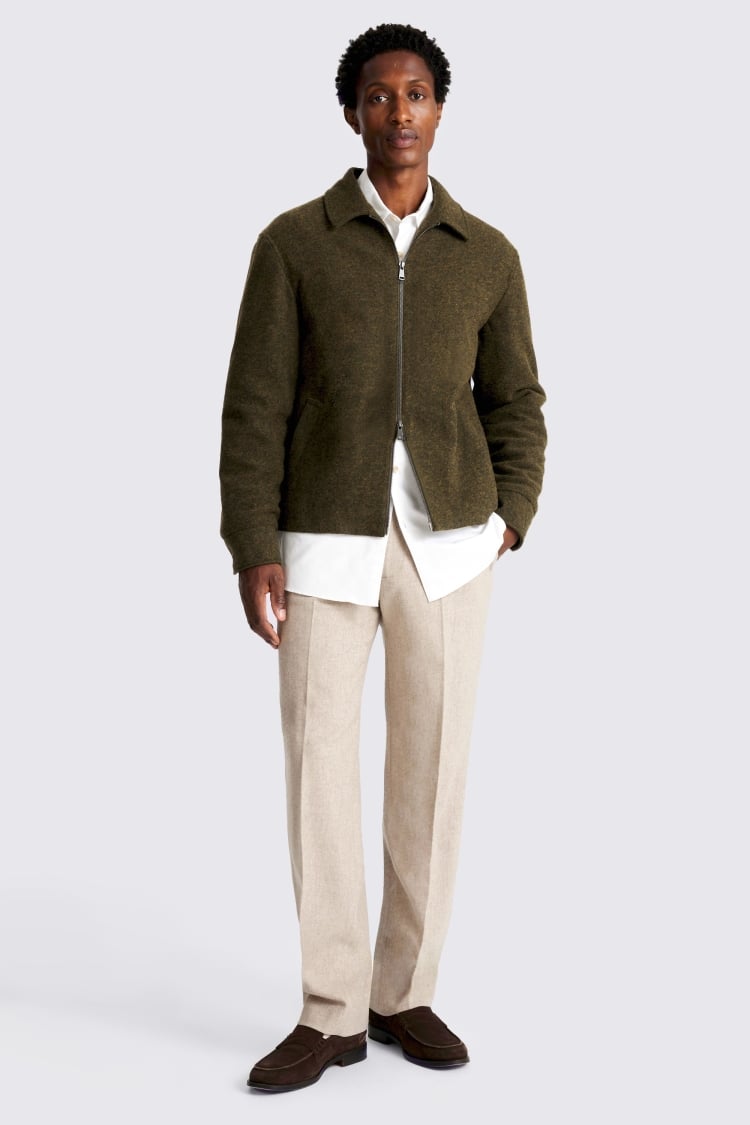 Green Knit Zip Jacket