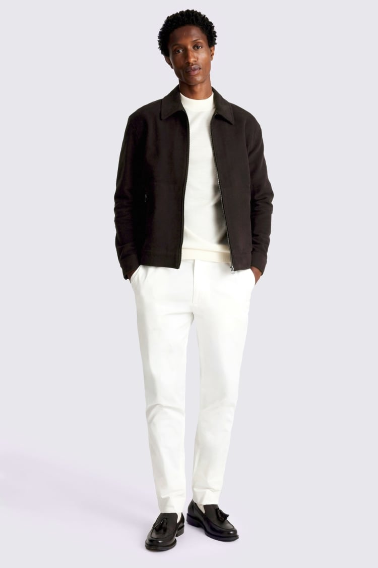 Grape Moleskin Zip Jacket