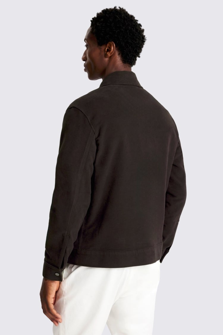 Grape Moleskin Zip Jacket