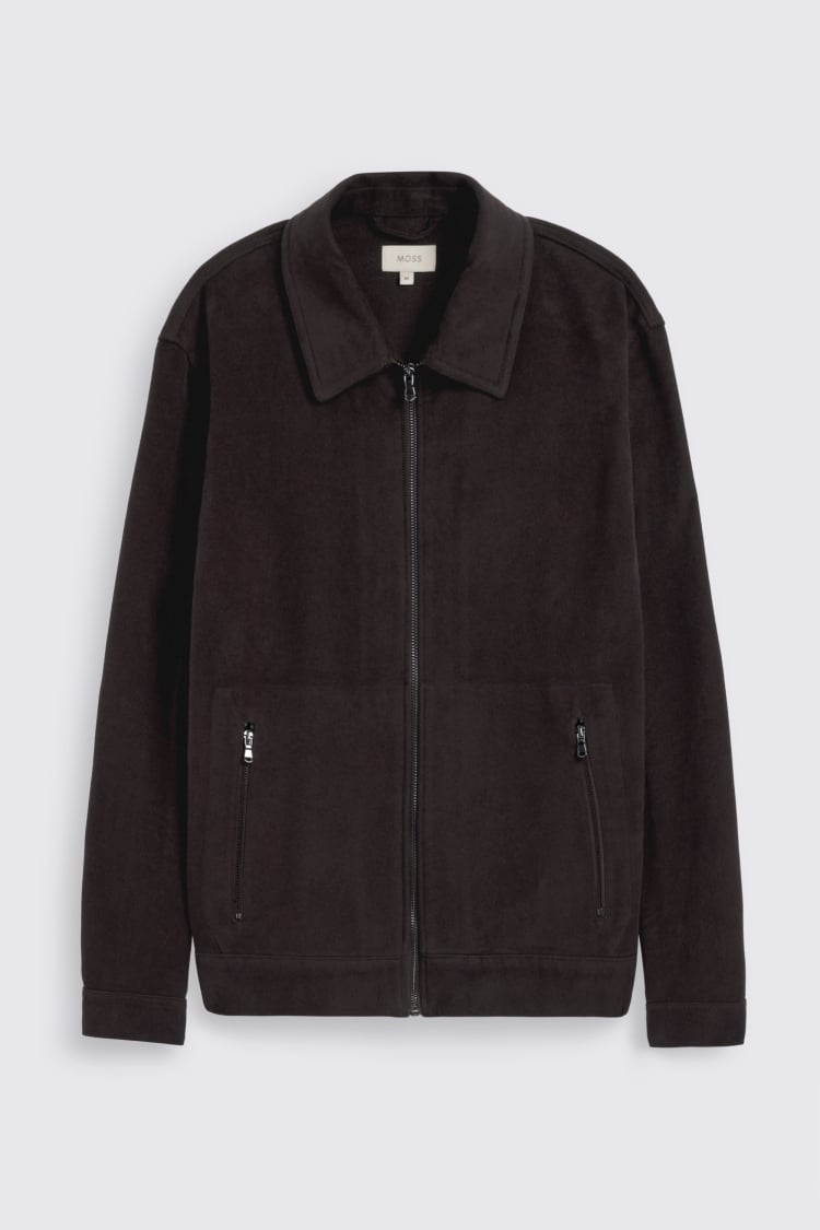 Grape Moleskin Zip Jacket