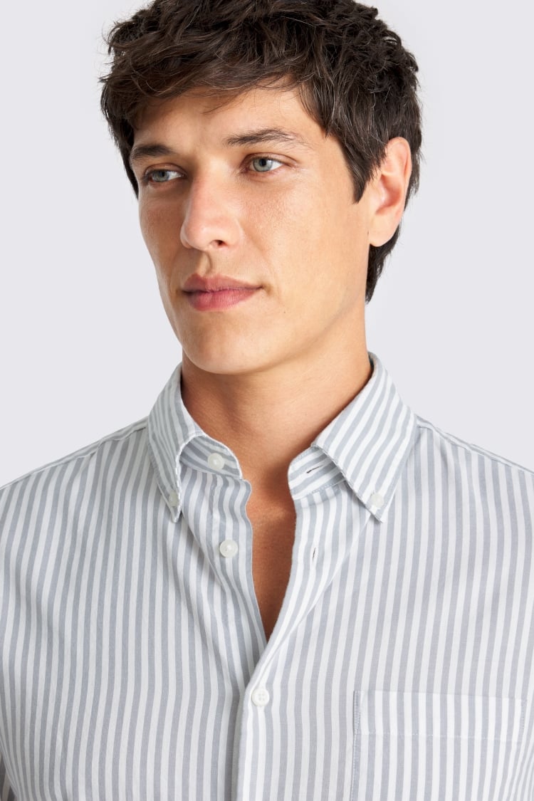 Lightweight Blue Oxford Stripe Shirt
