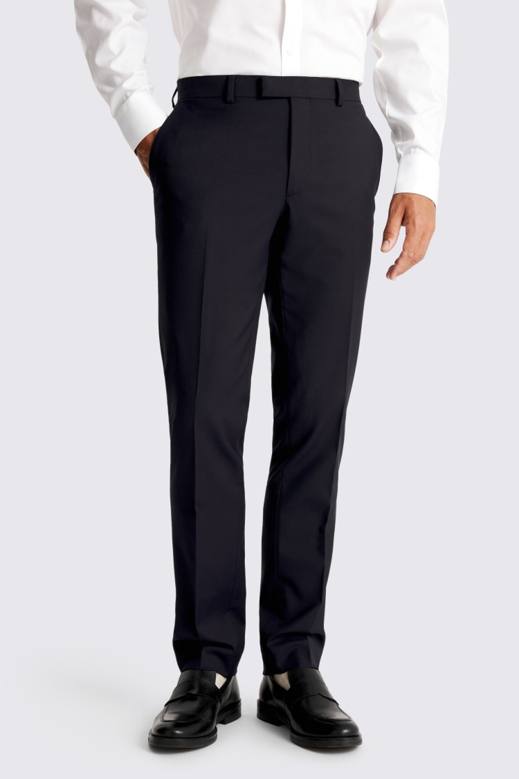 Slim Fit Blue Check Trousers