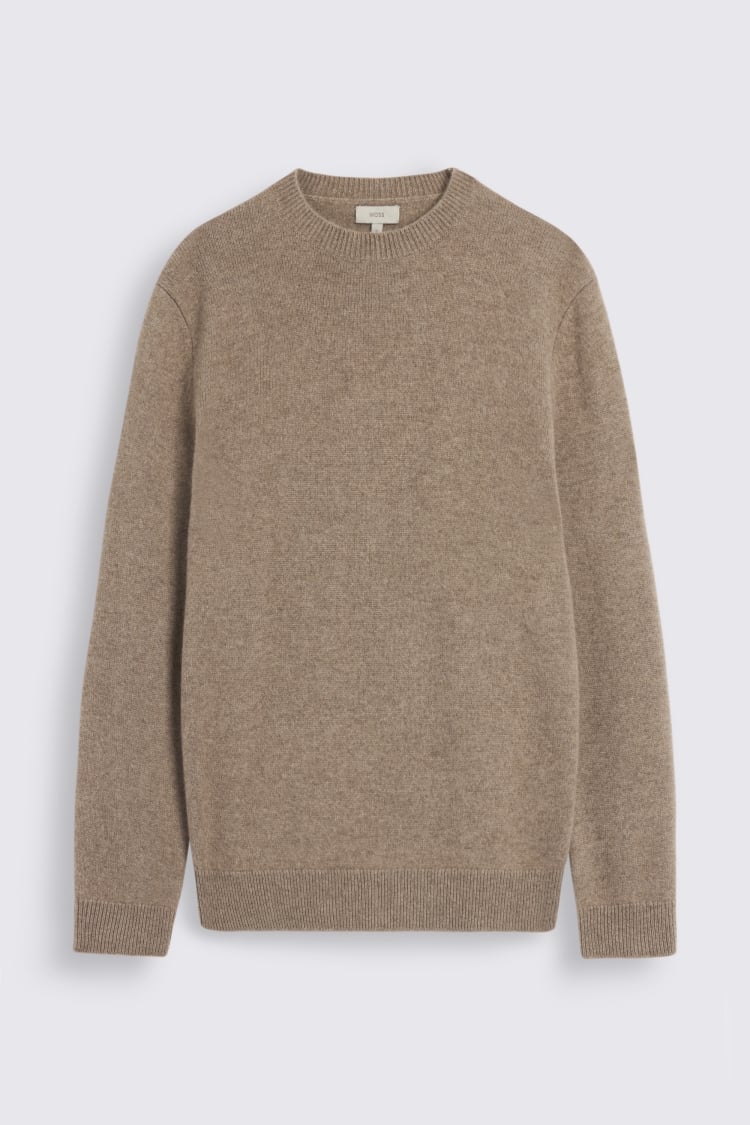 Oatmeal Cashmere Crew Neck Jumper