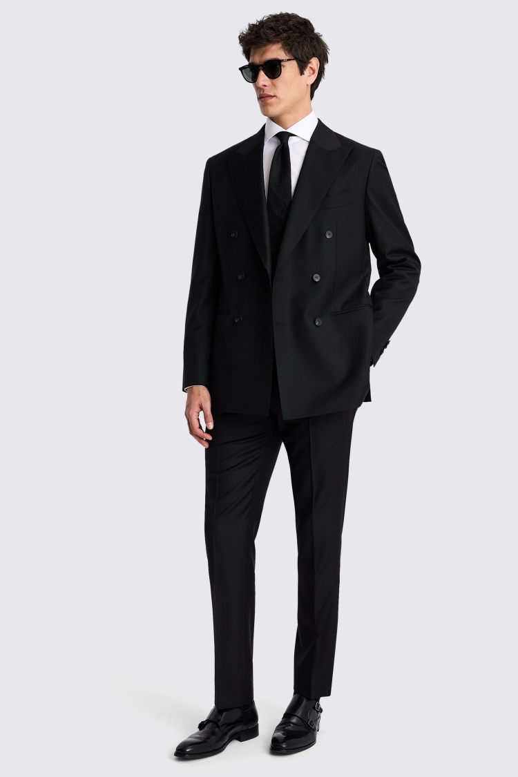 Tailored Fit BlackTwill Suit Jacket