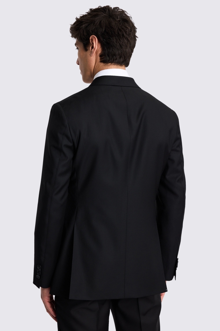 Italian Tailored Fit Black Twill Suit