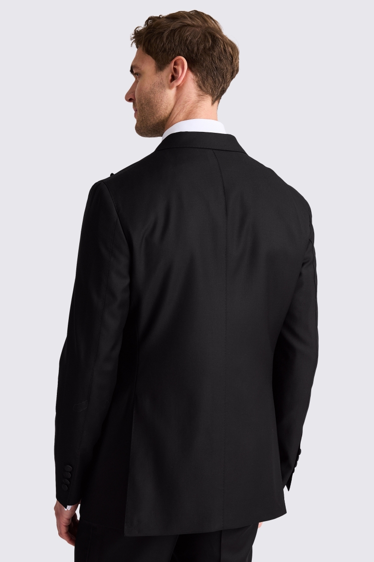 Tailored Fit Black Twill Dress Suit