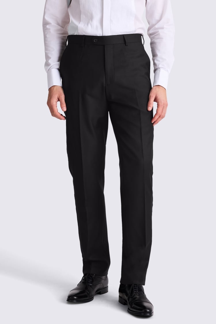 Tailored Fit Black Twill Dress Suit