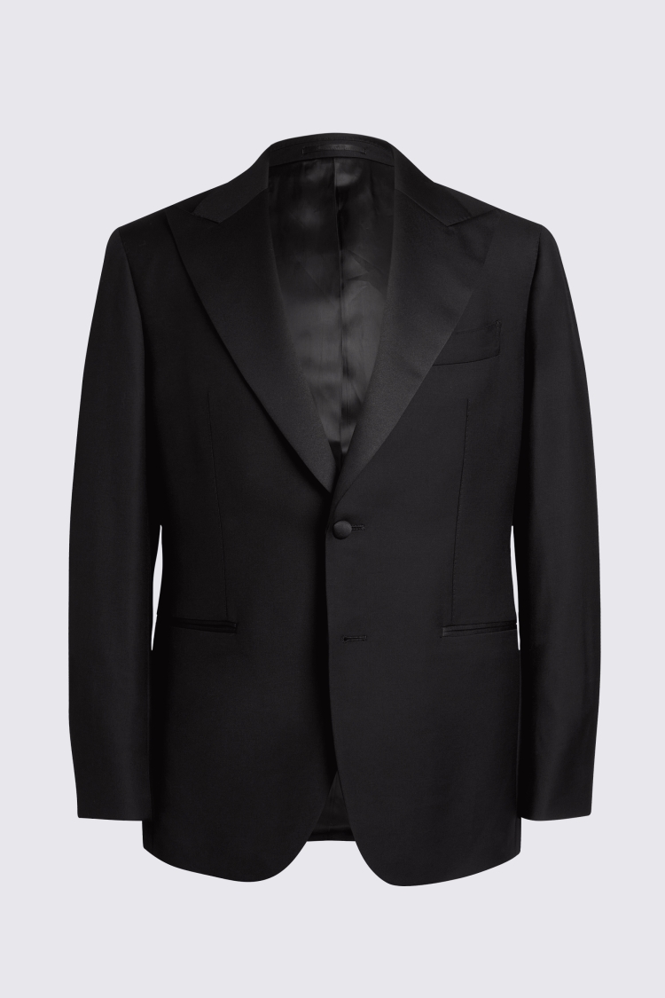 Tailored Fit Black Twill Dress Suit