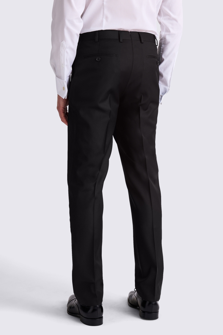 Tailored Fit Black Twill Trousers